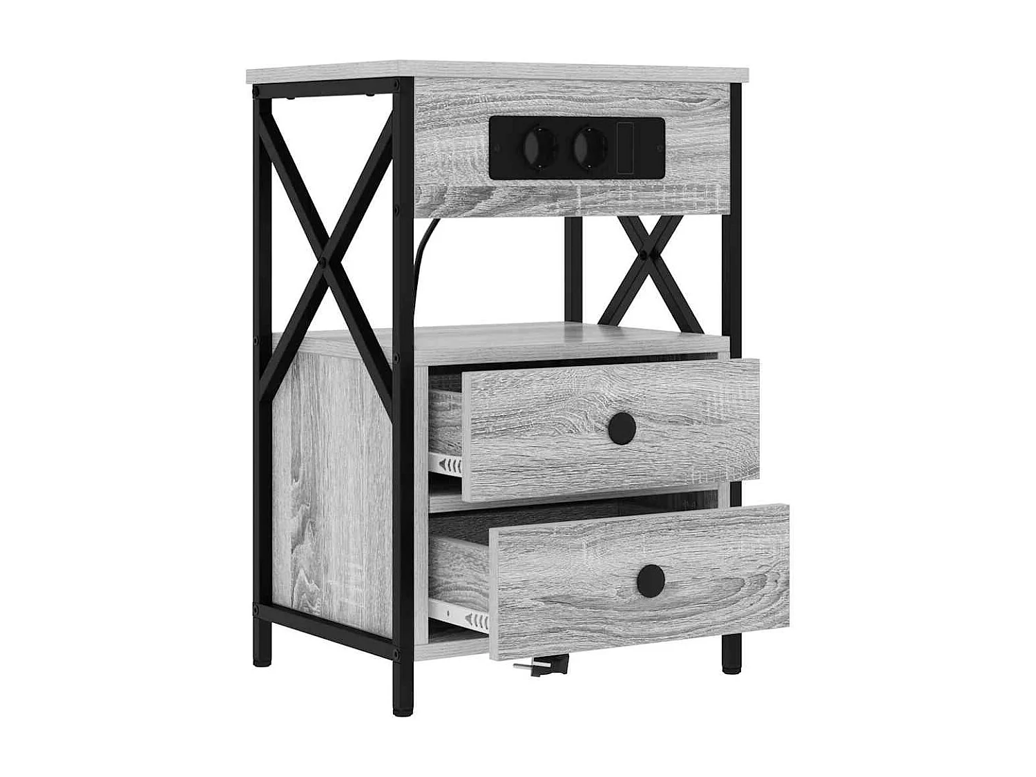 Cabinet de chevet avec tiroir 2 pcs Sonoma gris 40 x 31 x 60 cm