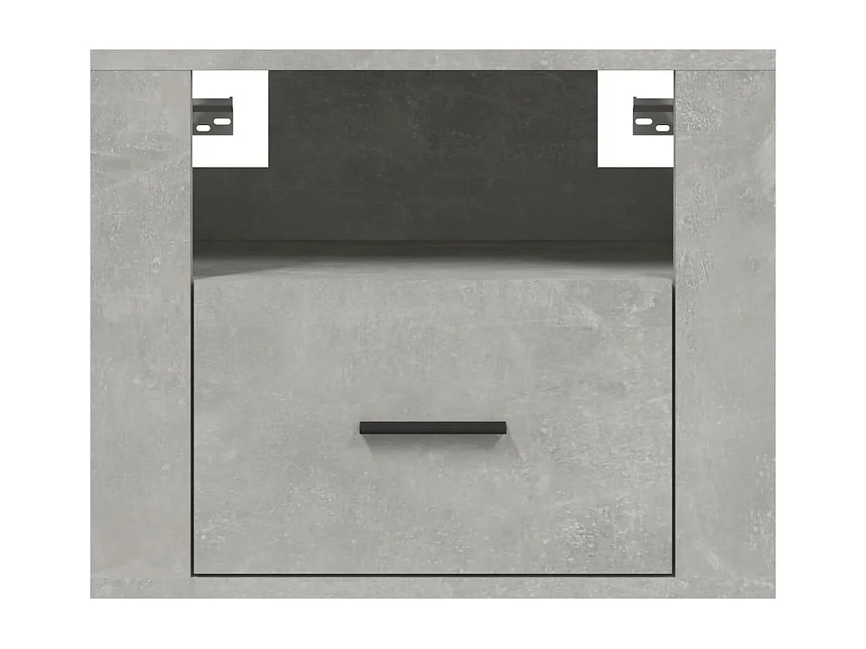 Mesita de noche de pared de hormigón gris 50x36x40 cm