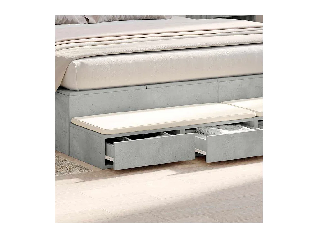 Cassettiera con cassetto Grigio cemento 180 x 36,5 x 16,5 cm