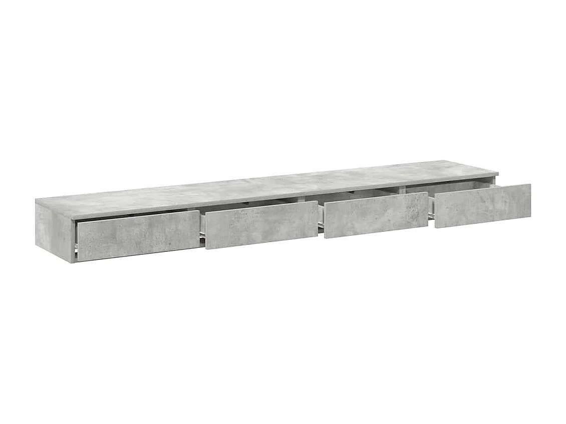 Tiroirs de lit avec tiroir Gris béton 180 x 36.5 x 16.5 cm