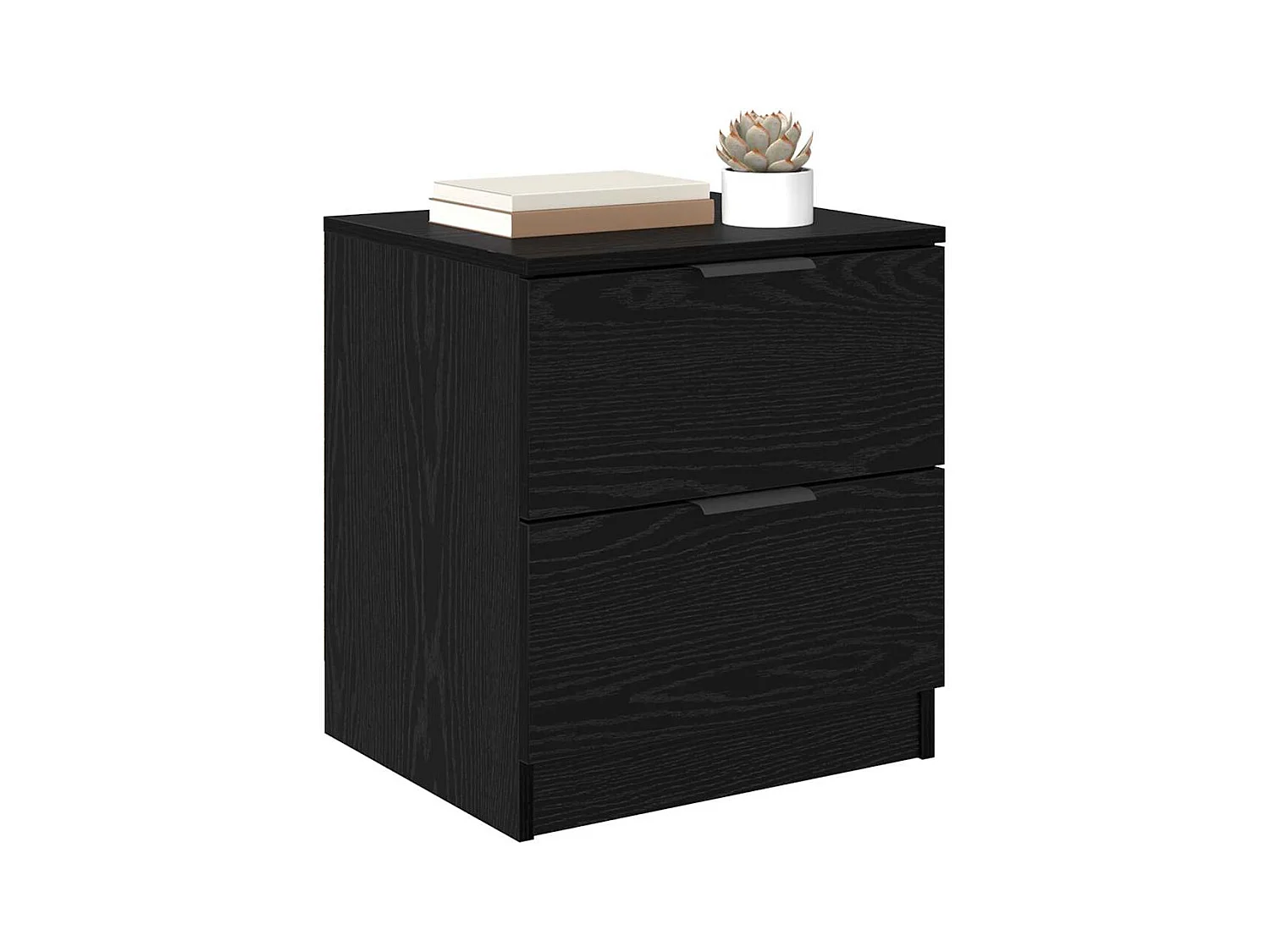 Comodino con cassetto 2 pz Rovere nero 45 x 39 x 50 cm