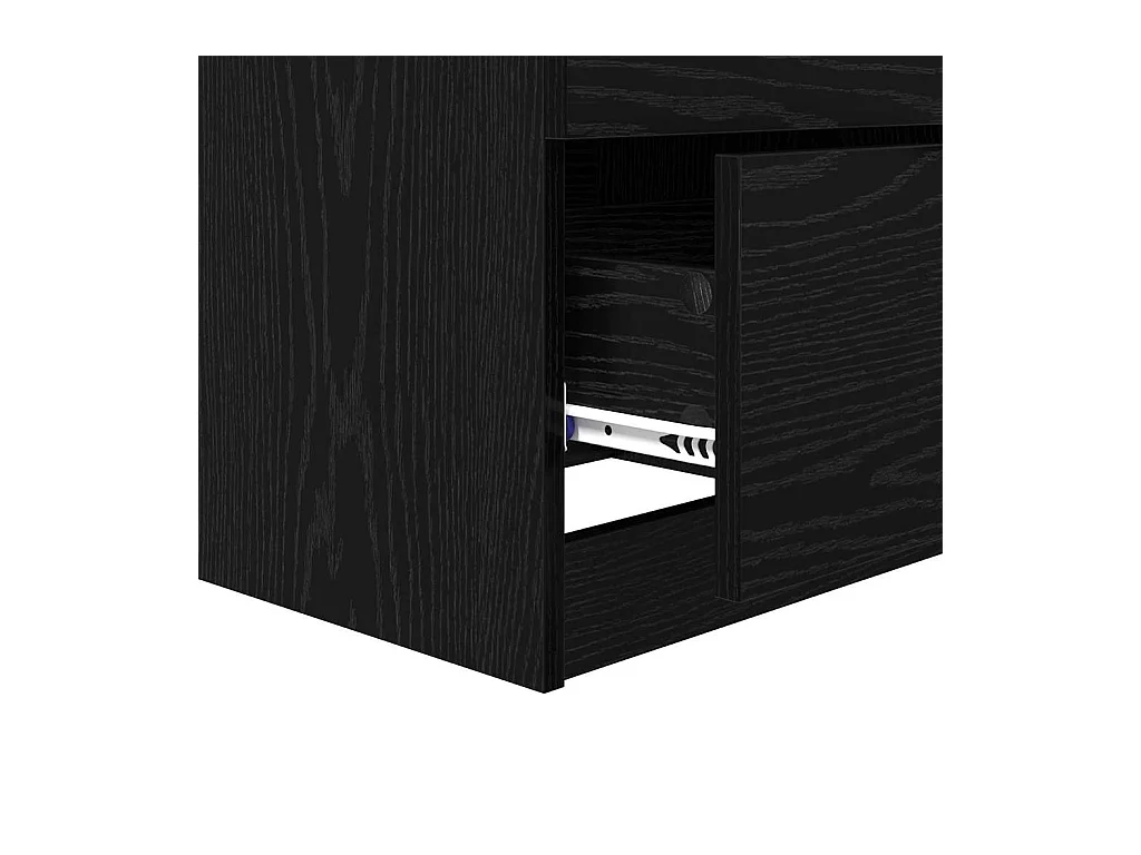 Comodino con cassetto 2 pz Rovere nero 45 x 39 x 50 cm