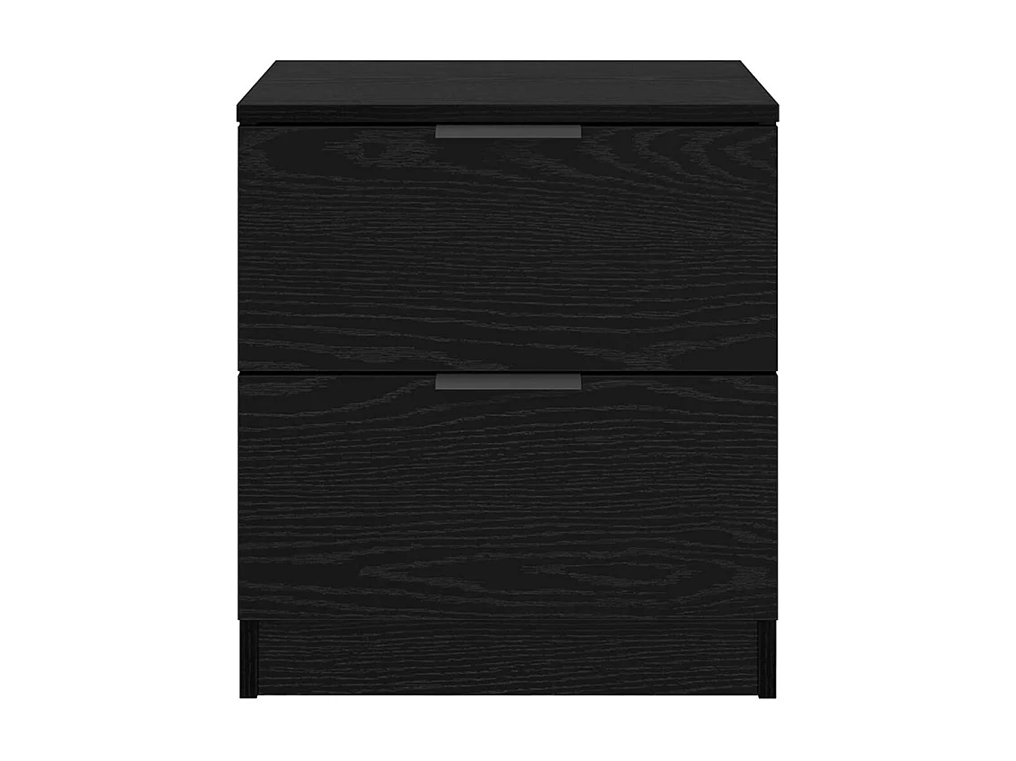 Comodino con cassetto 2 pz Rovere nero 45 x 39 x 50 cm