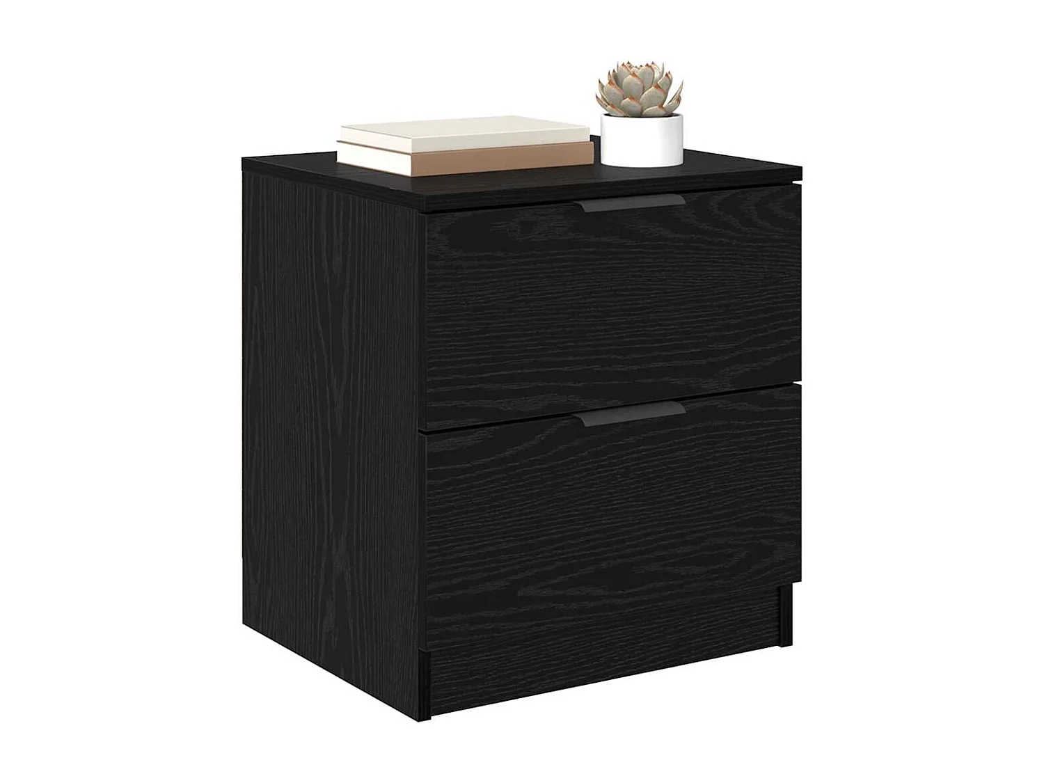 Comodino con cassetto 2 pz Rovere nero 45 x 39 x 50 cm