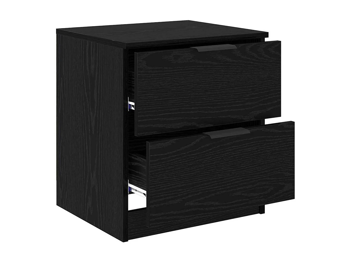 Comodino con cassetto 2 pz Rovere nero 45 x 39 x 50 cm