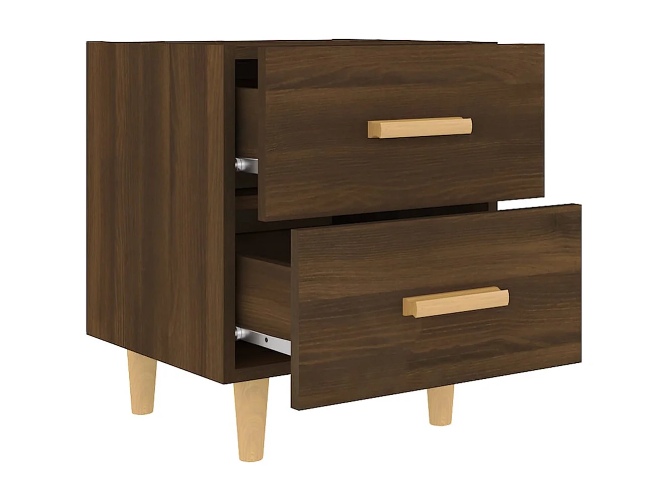 Nachttische 2 Stk. Braune Eiche 40x35x47,5 cm