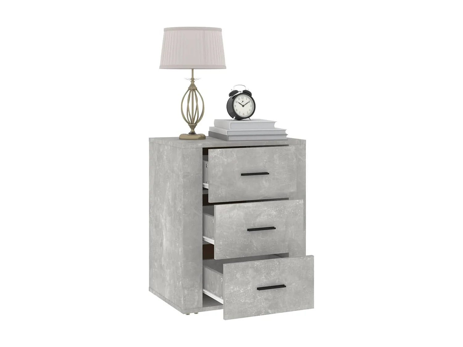 Table de chevet Gris béton 50x36x60 cm Bois d'ingénierie