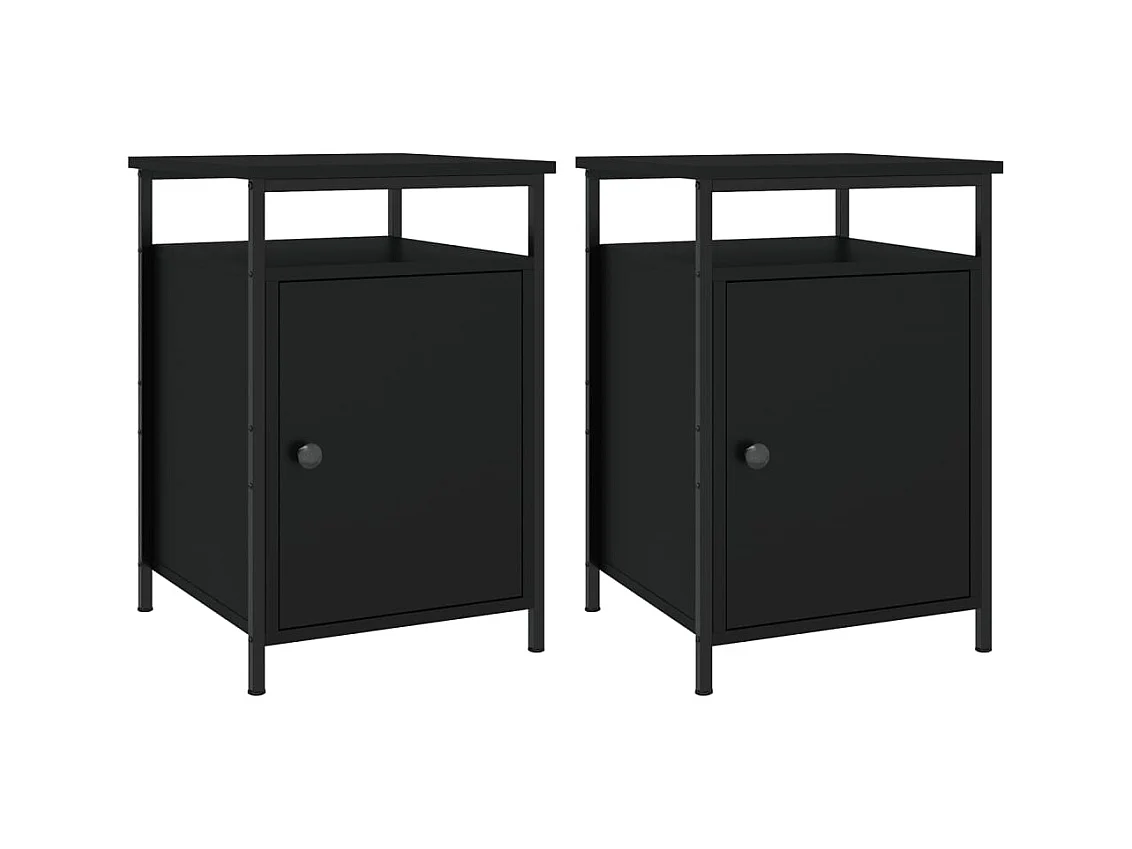 Mesitas de noche 2 piezas negras 40x42x60 cm madera de ingeniería