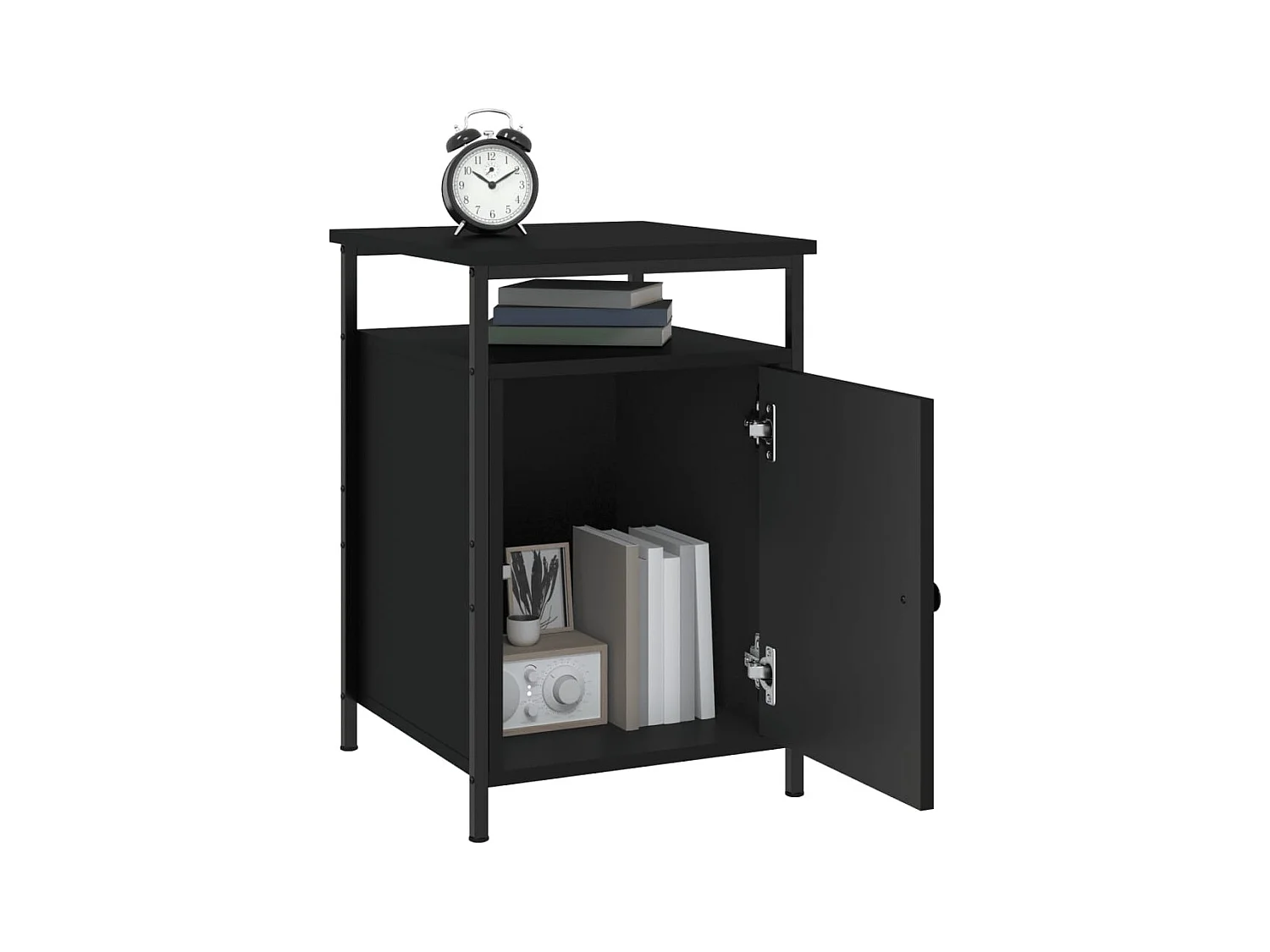 Mesitas de noche 2 piezas negras 40x42x60 cm madera de ingeniería