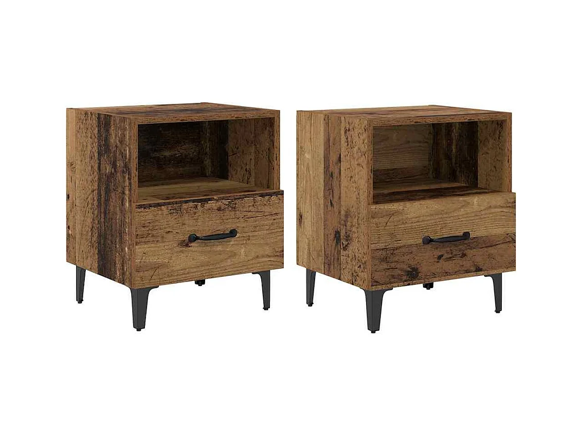 Cabinet de chevet 2 pcs Bois ancien 40 x 35 x 47.5 cm
