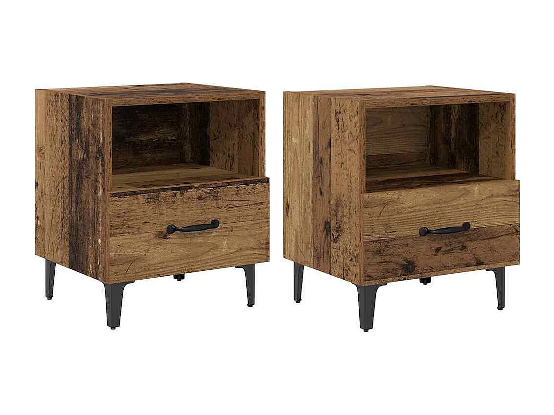 Comodino 2 pezzi Legno antico 40 x 35 x 47,5 cm