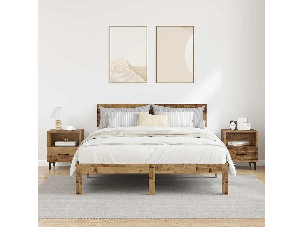 Comodino 2 pezzi Legno antico 40 x 35 x 47,5 cm