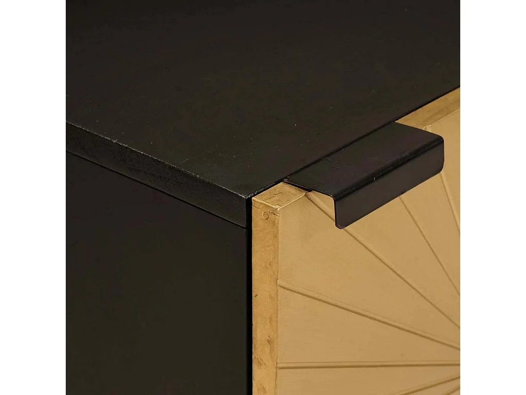 Table de chevet 2 pcs Noir et or 40 x 33.5 x 46 cm