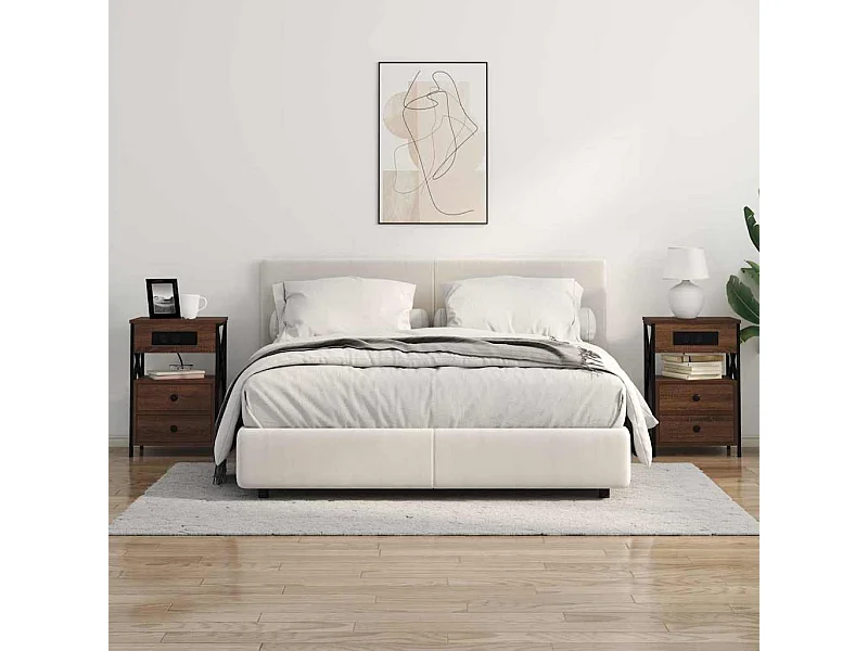 Comodino 2 pezzi Rovere marrone 40 x 31 x 60 cm