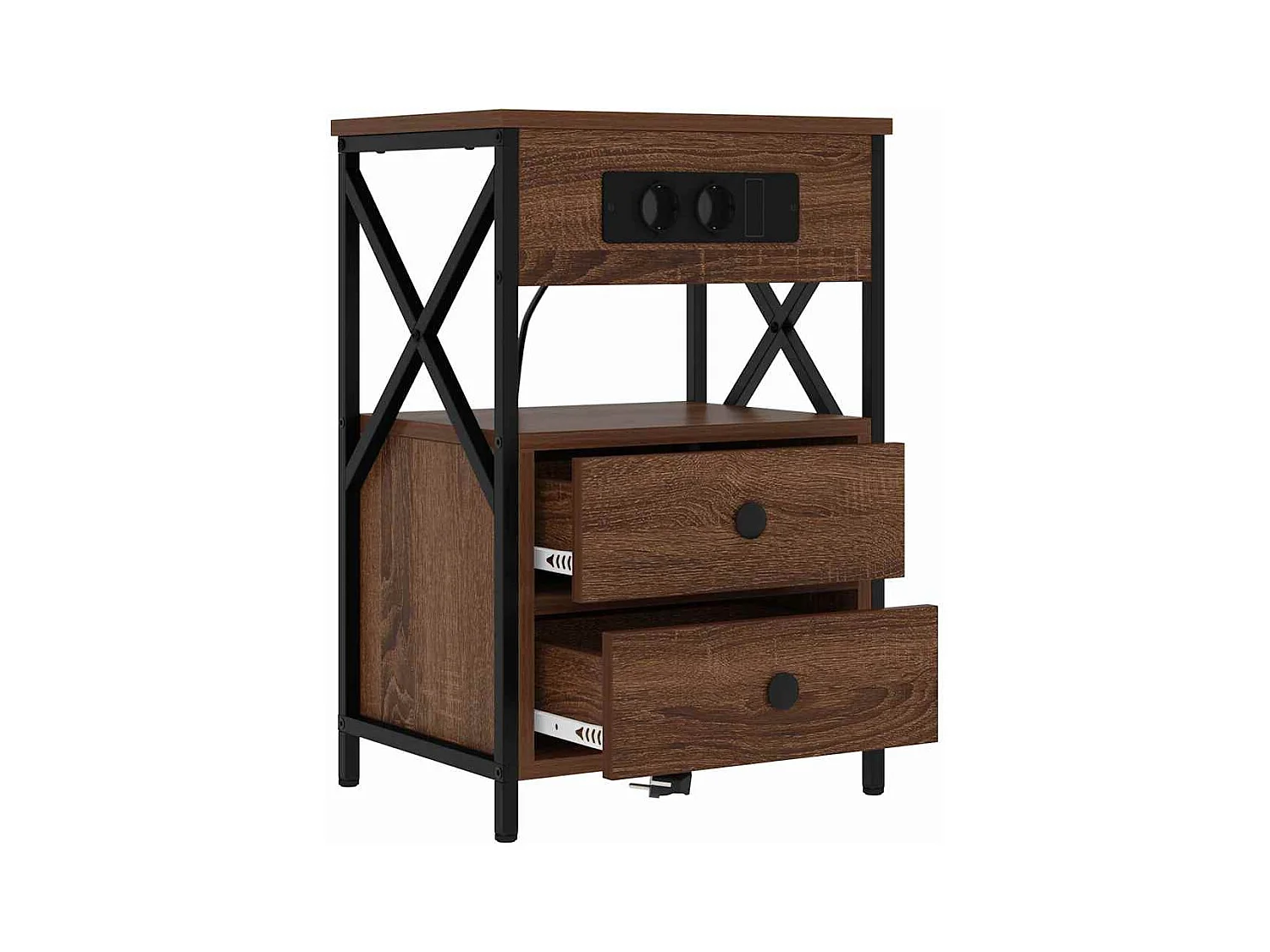 Mesilla de noche 2 piezas Roble marrón 40 x 31 x 60 cm