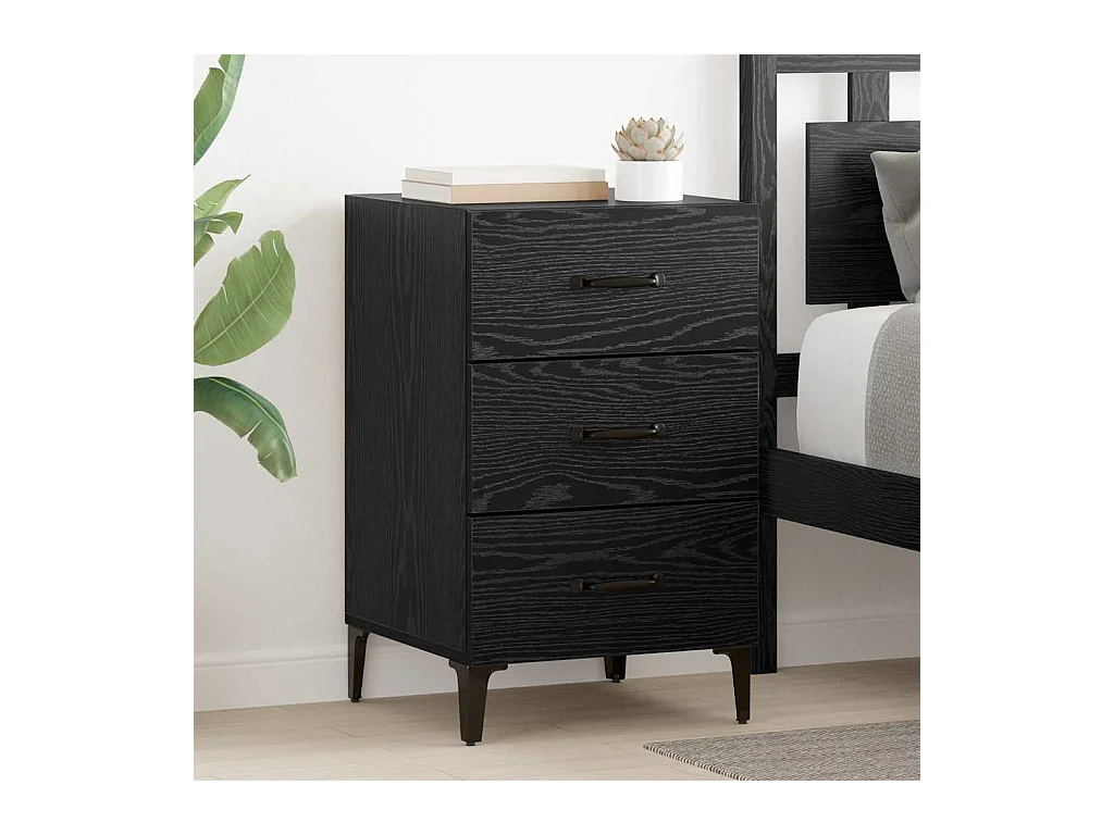 Cabinet de chevet Chêne noir 40 x 40 x 66 cm Bois d'ingénierie