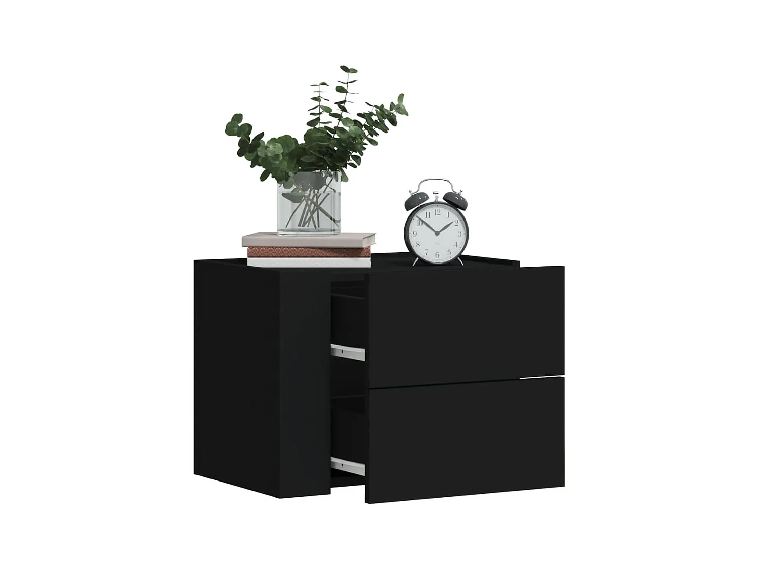 Table de chevet murale noir 45x30x35 cm