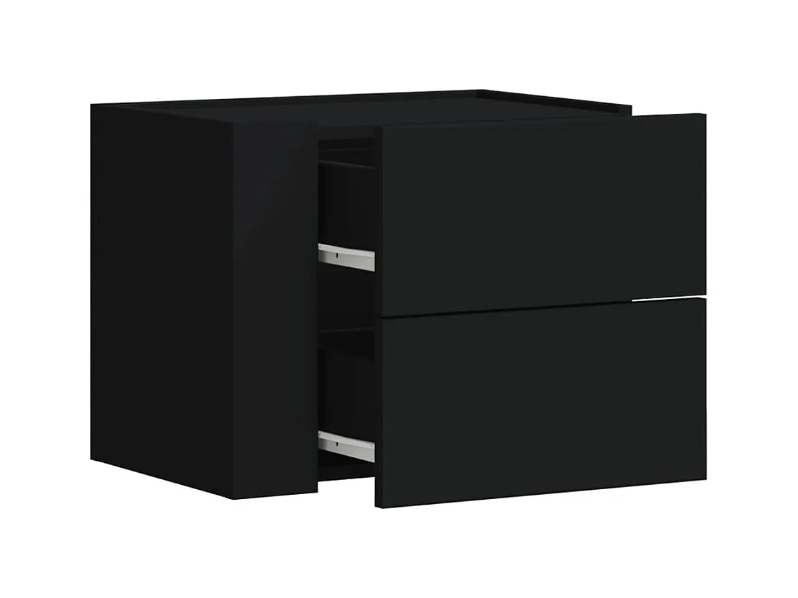 Table de chevet murale noir 45x30x35 cm