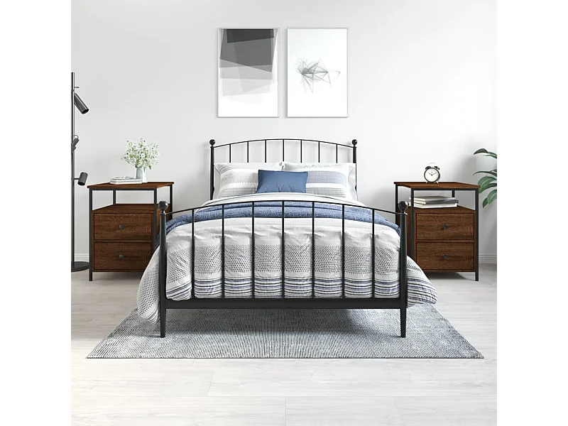 Nachtkastjes 2 stuks eikenbruin 44x45x60 cm bewerkt hout