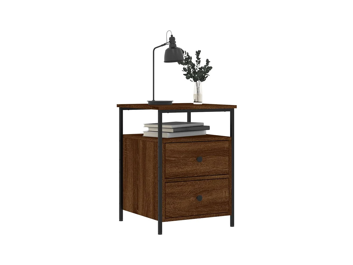 Nachtkastjes 2 stuks eikenbruin 44x45x60 cm bewerkt hout