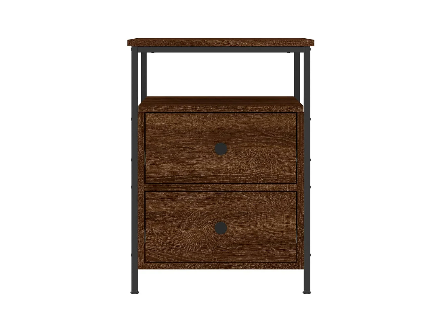 Nachtkastjes 2 stuks eikenbruin 44x45x60 cm bewerkt hout