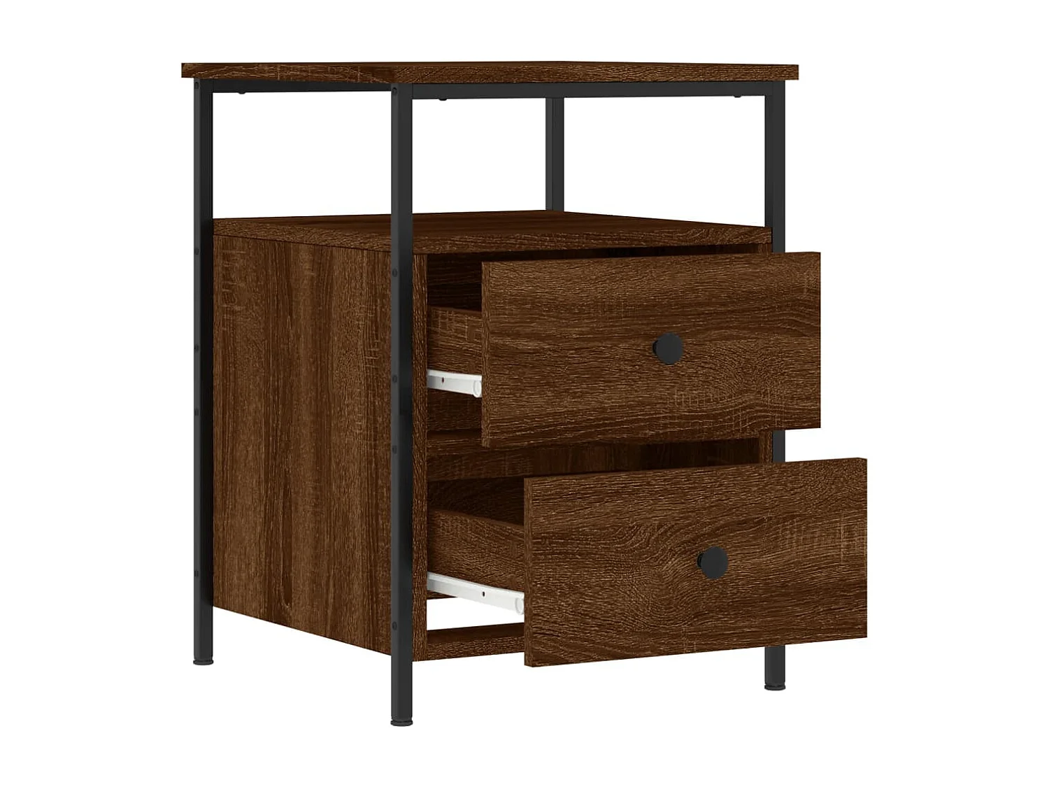 Comodini 2 pezzi rovere marrone 44x45x60 cm legno ingegnerizzato