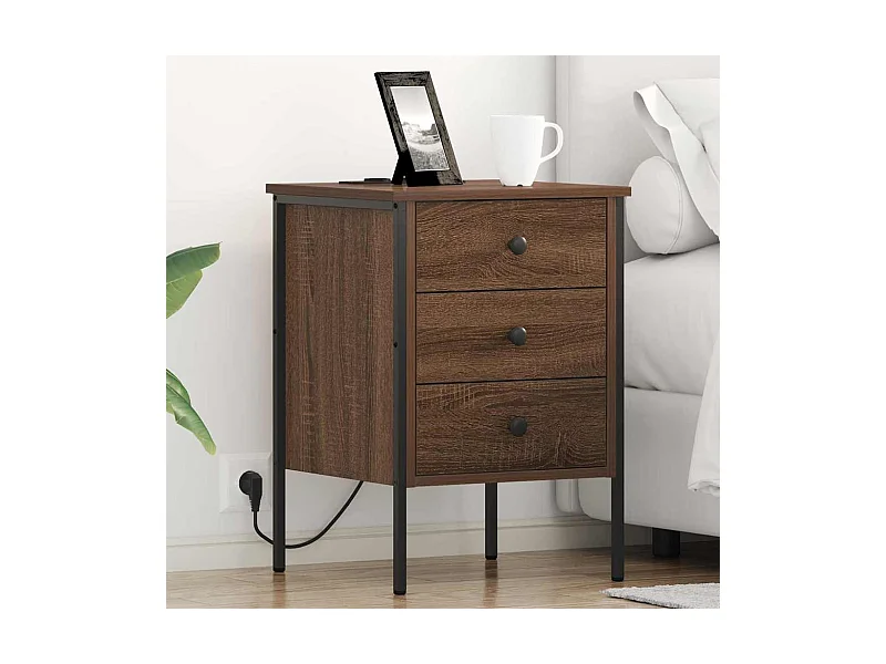 Mesitas de noche 2 uds Roble marrón 42 x 41 x 61 cm