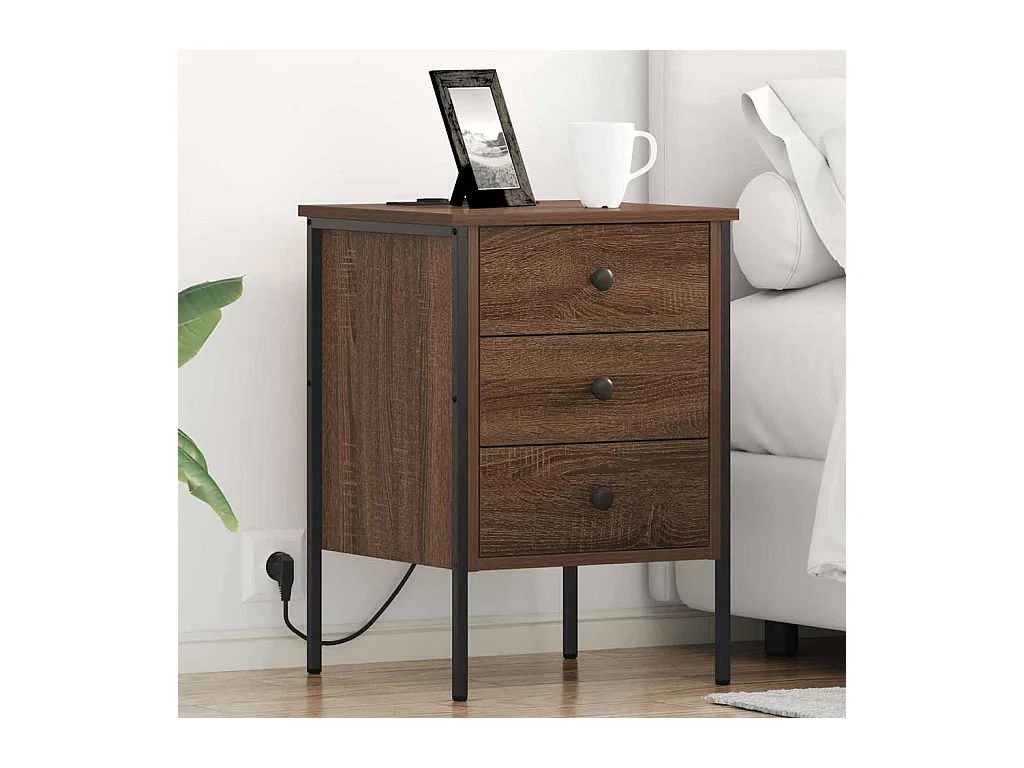 Mesitas de noche 2 uds Roble marrón 42 x 41 x 61 cm