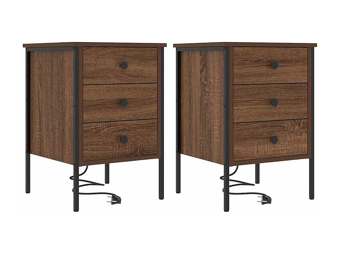Armoires de chevet 2 pcs Chêne marron 42 x 41 x 61 cm