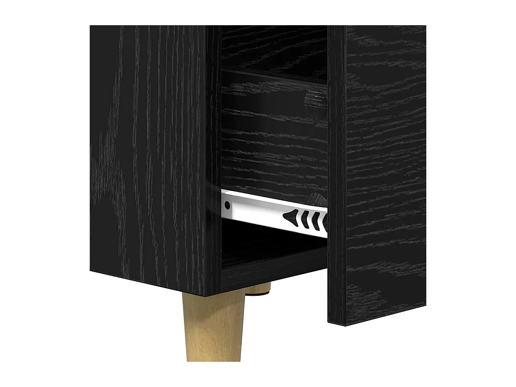 Nachtkastje Zwart Eiken 40 x 40 x 66 cm Bewerkt Hout