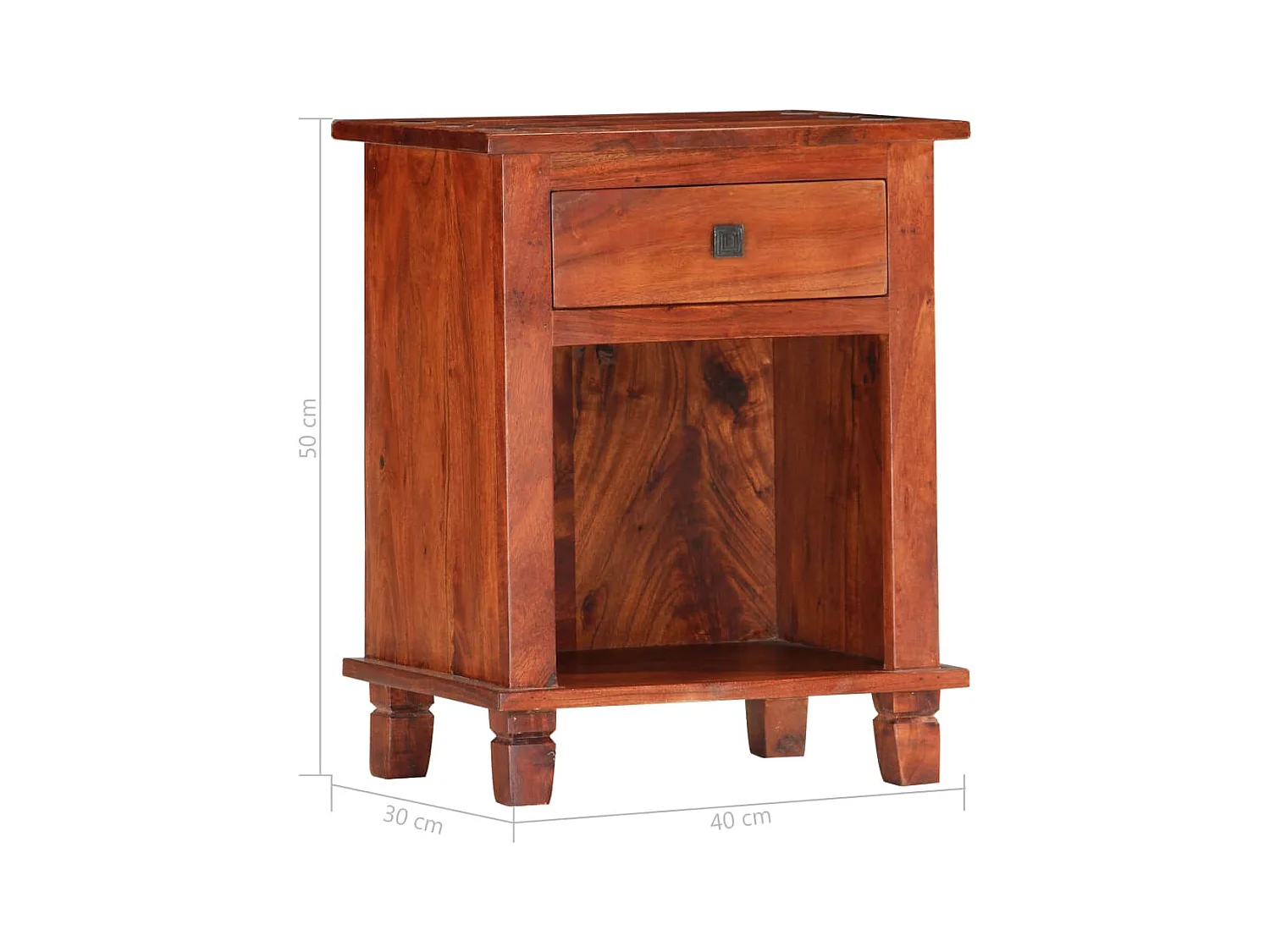 Mesita de noche 40 x 30 x 50 cm Madera maciza de acacia