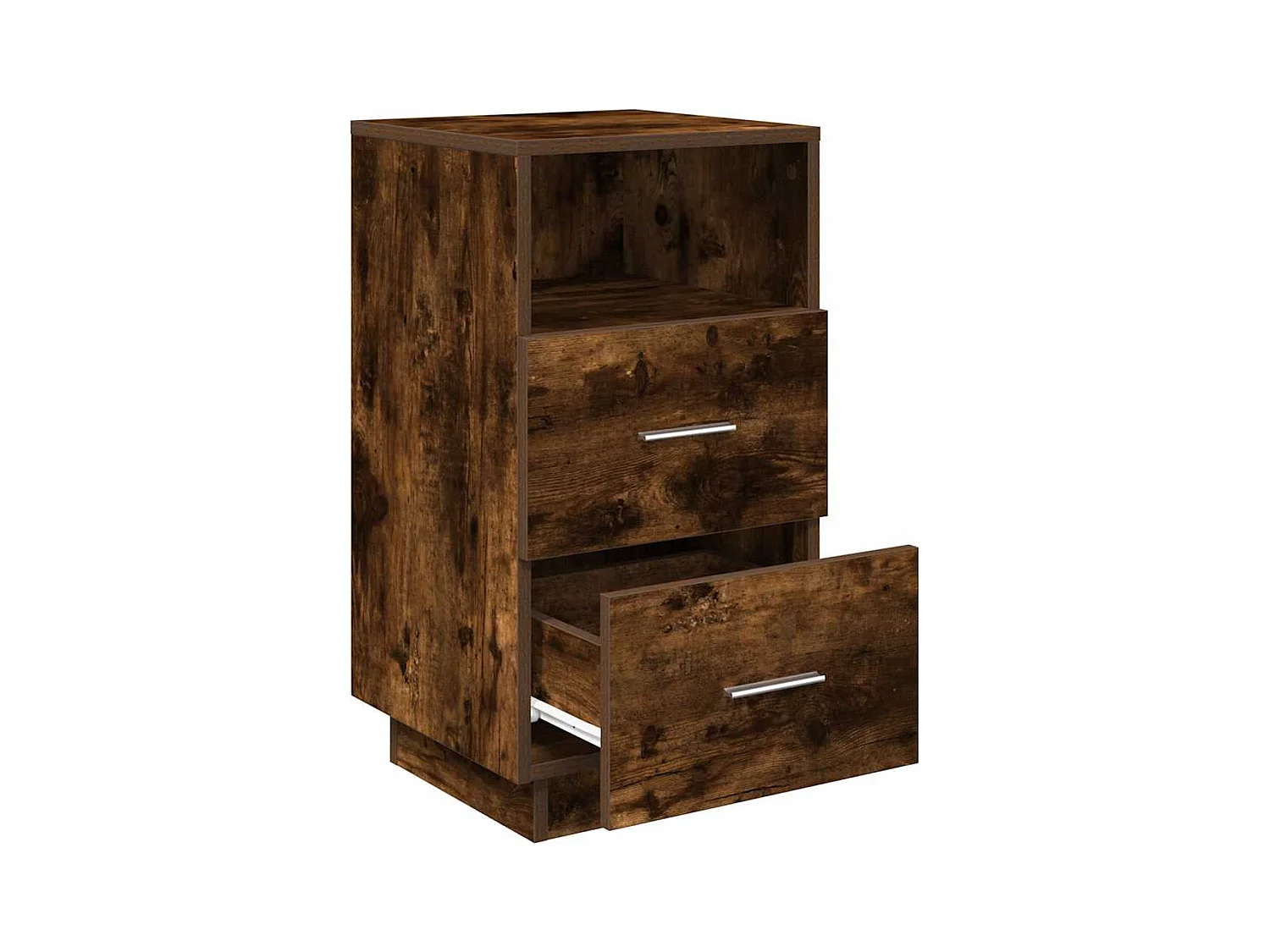 Tables de chevet 2 pcs avec 2 tiroirs chêne fumé 36x36x68 cm