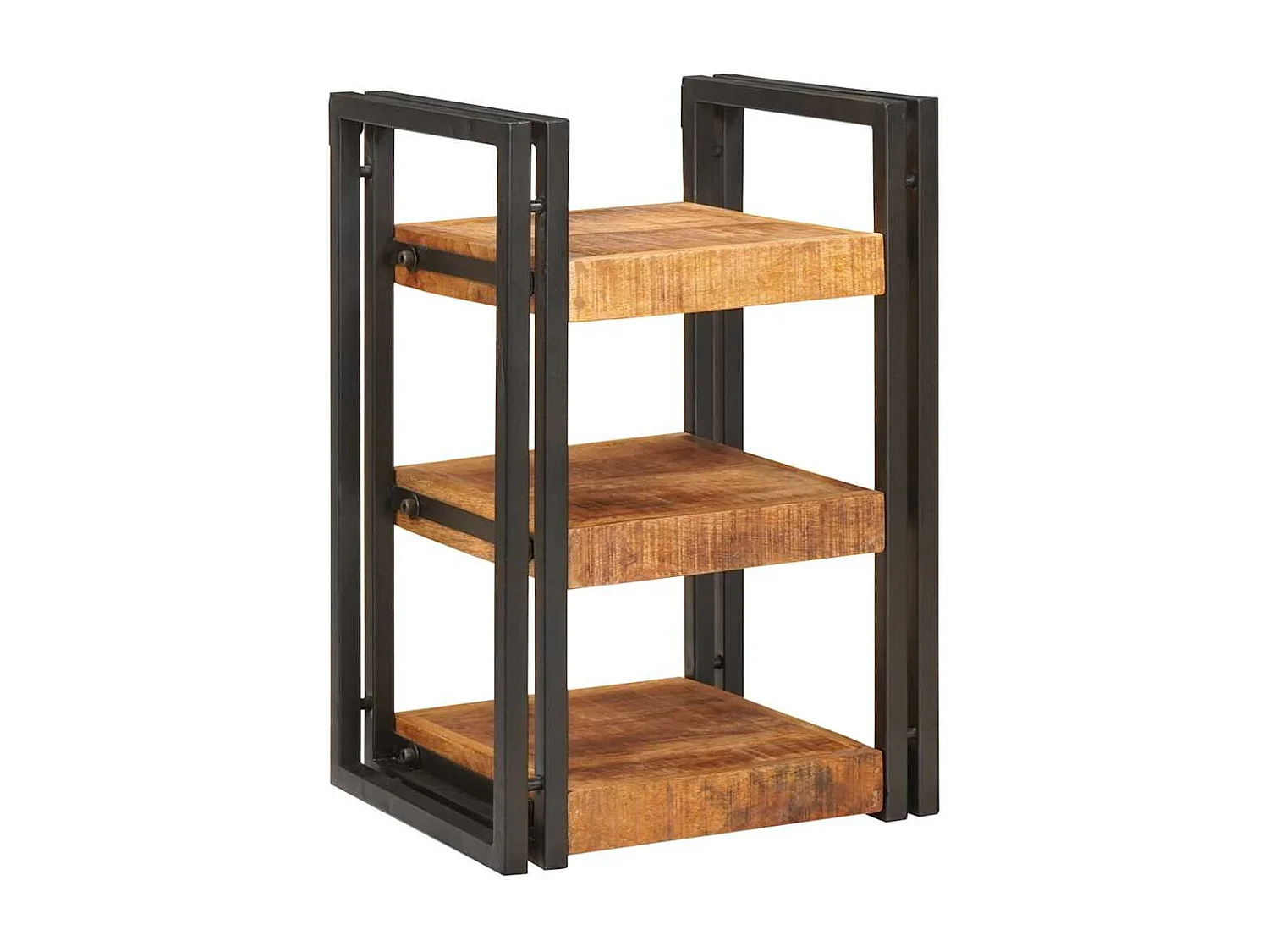 Table de chevet 2 pcs Marron et noir Bois de mangue massif