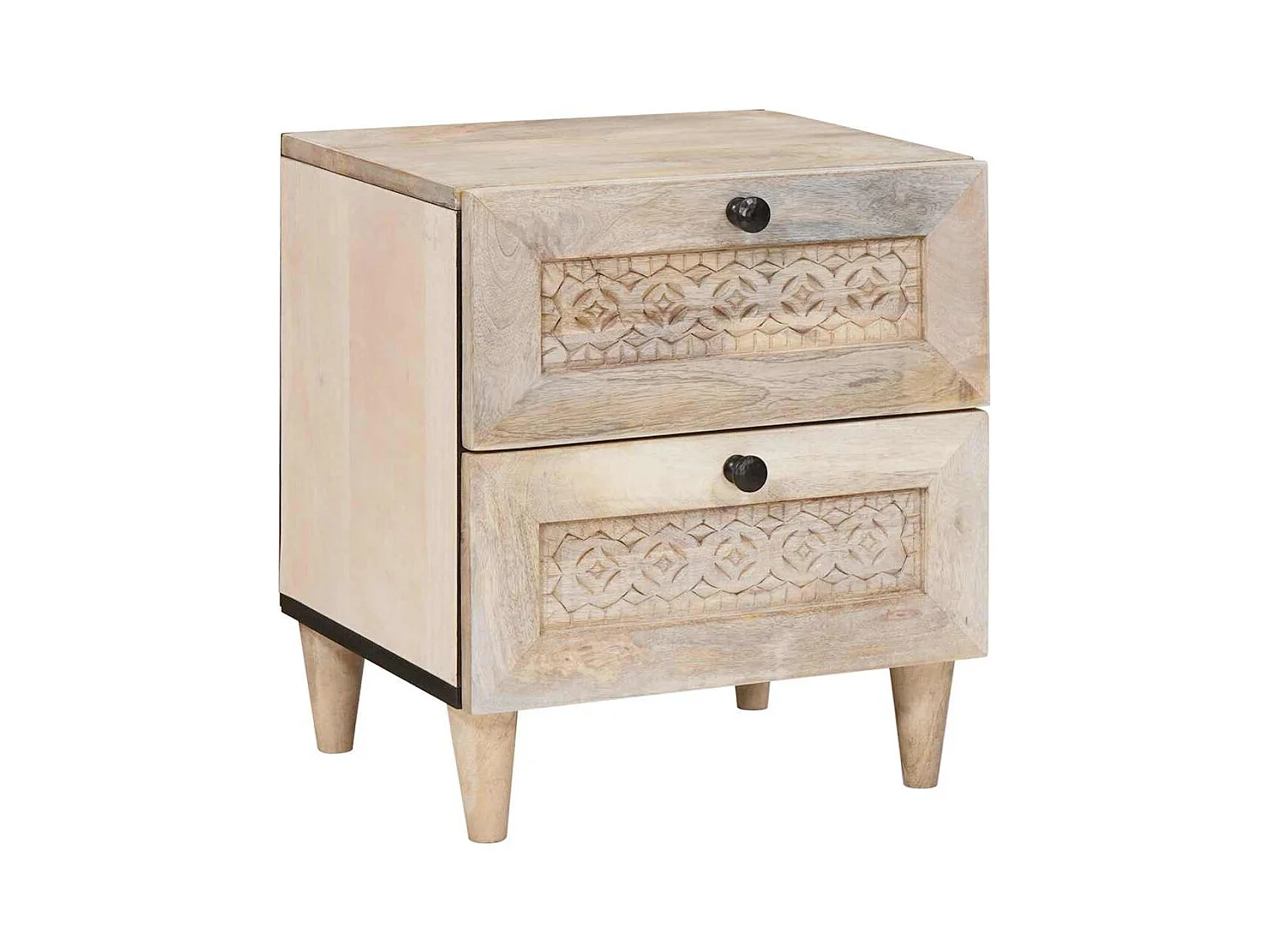 Table de chevet avec tiroir 2 pcs Beige 40 x 33 x 46 cm