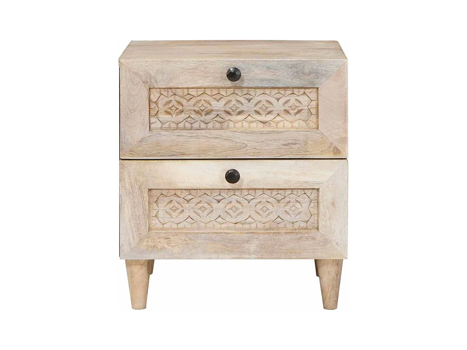 Table de chevet avec tiroir 2 pcs Beige 40 x 33 x 46 cm