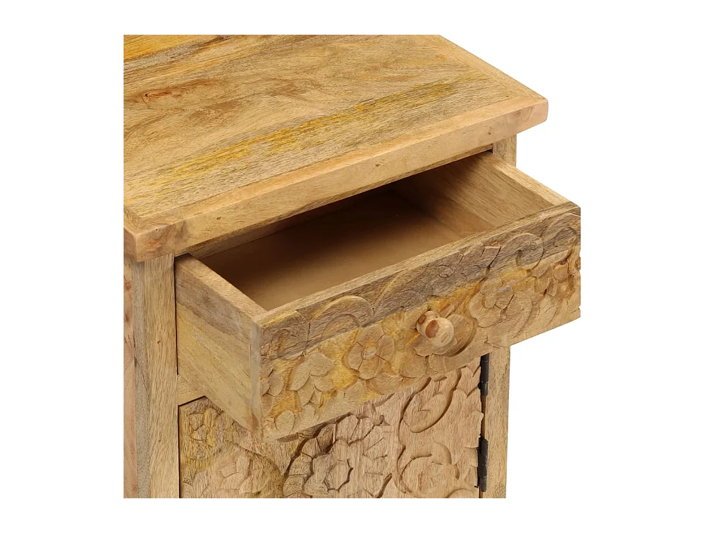 Mesita de noche Madera maciza de mango 40x30x50 cm