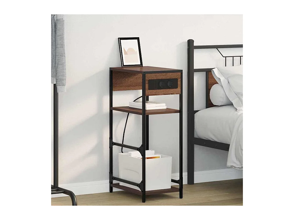 Cabinet de chevet avec tiroir Chêne marron 40 x 27 x 76 cm