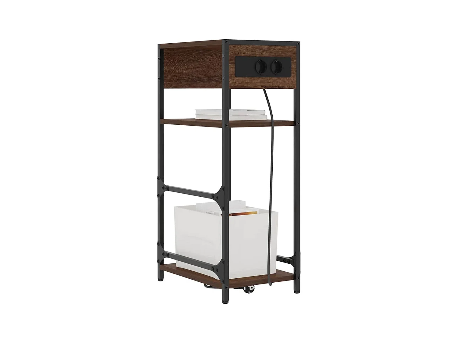 Cabinet de chevet avec tiroir Chêne marron 40 x 27 x 76 cm