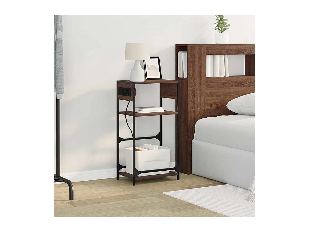 Cabinet de chevet avec tiroir Chêne marron 40 x 27 x 76 cm