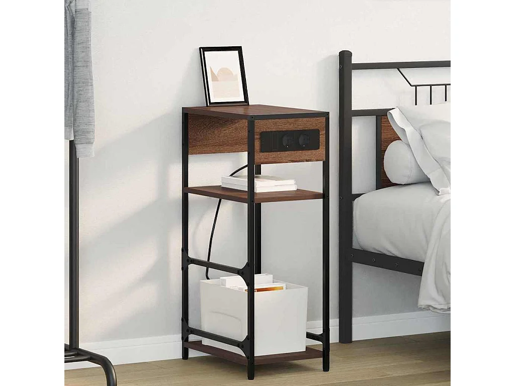 Cabinet de chevet avec tiroir Chêne marron 40 x 27 x 76 cm