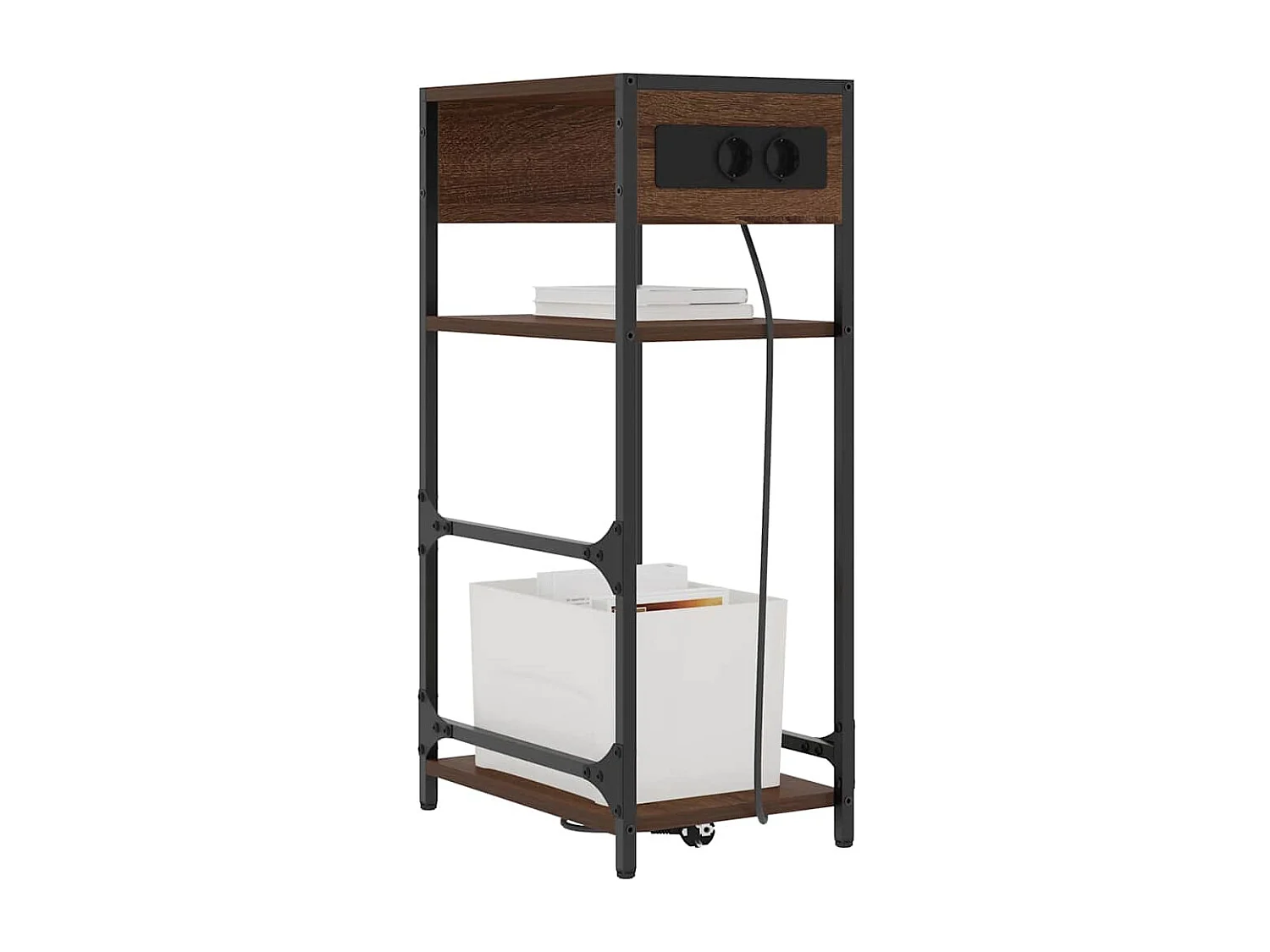 Cabinet de chevet avec tiroir Chêne marron 40 x 27 x 76 cm