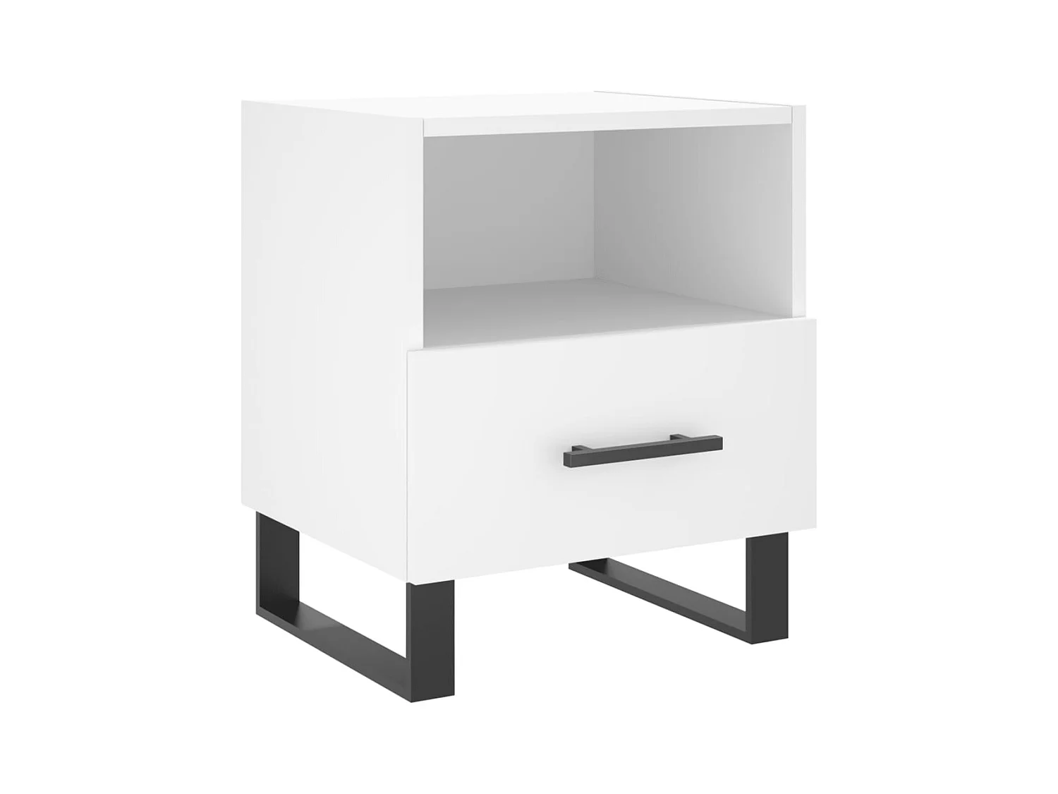 Comodino bianco 40x35x47,5 cm in legno ingegnerizzato