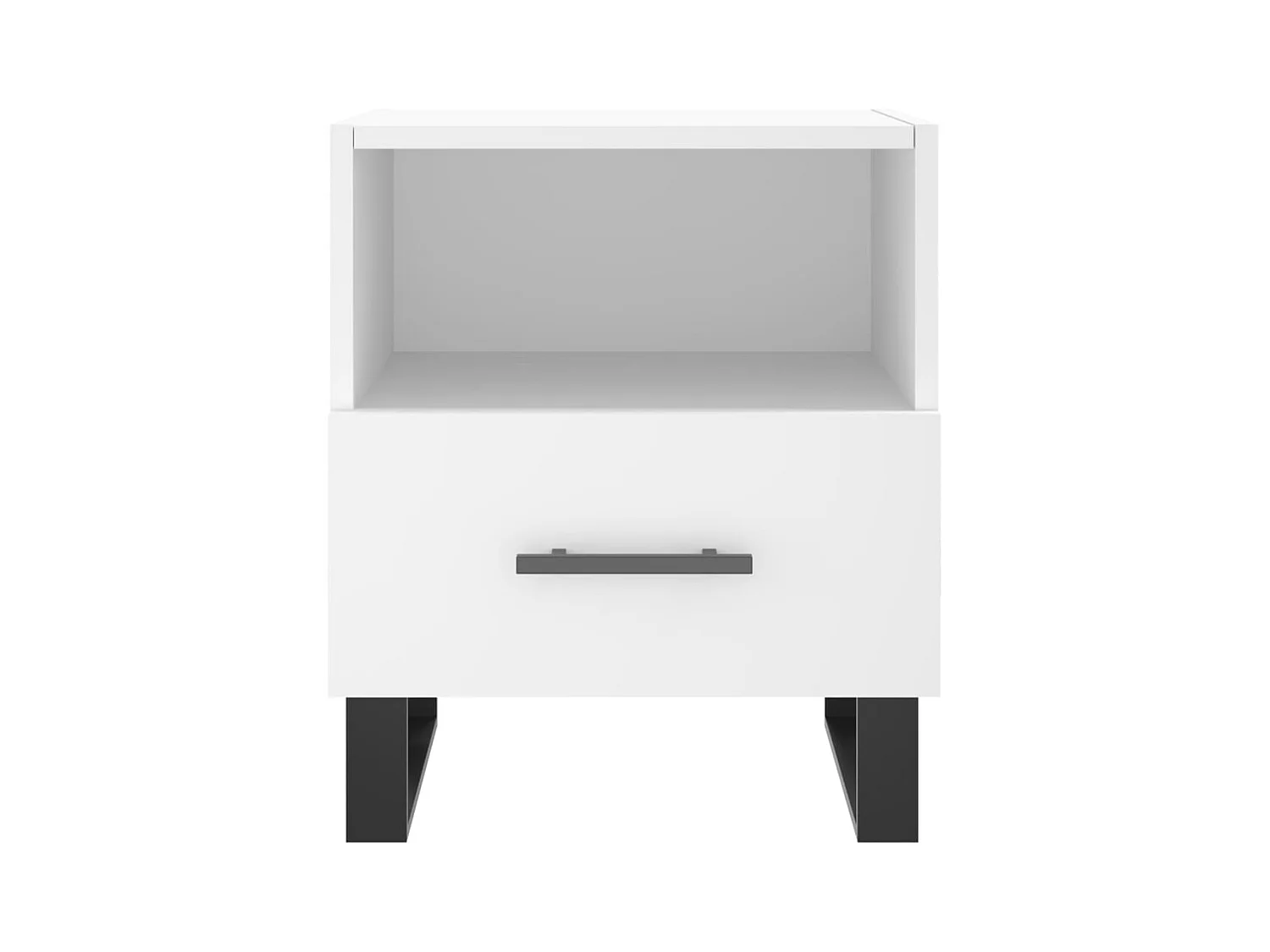 Comodino bianco 40x35x47,5 cm in legno ingegnerizzato