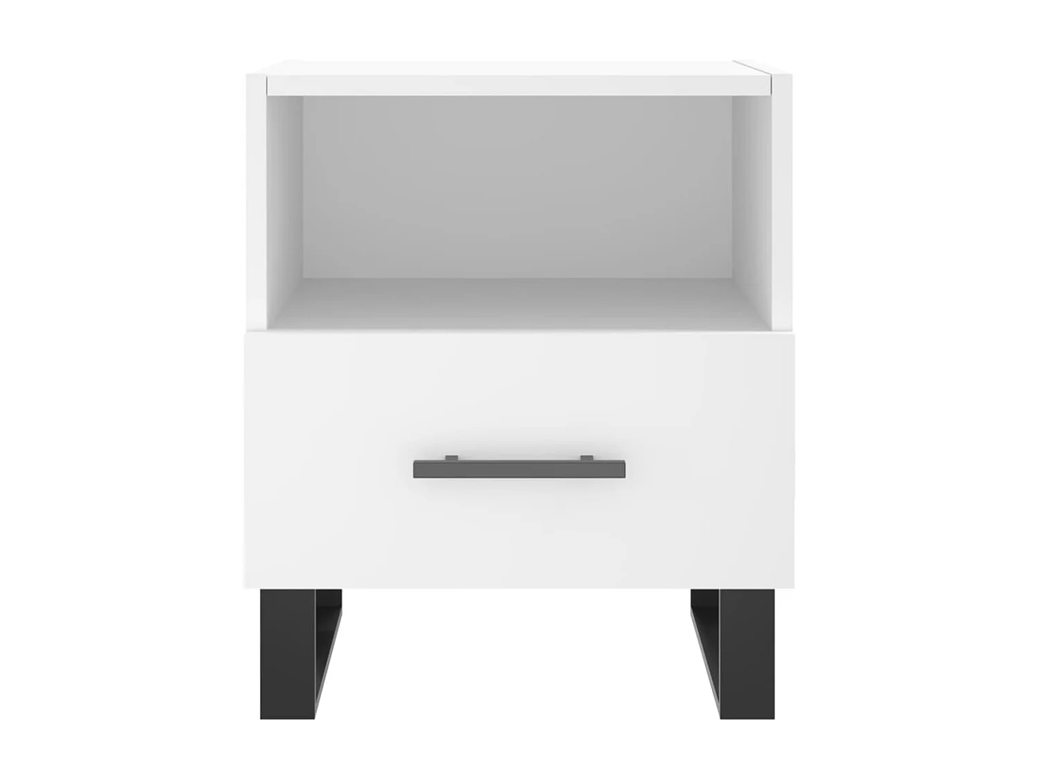 Mesita de noche blanca 40x35x47,5 cm madera contrachapada