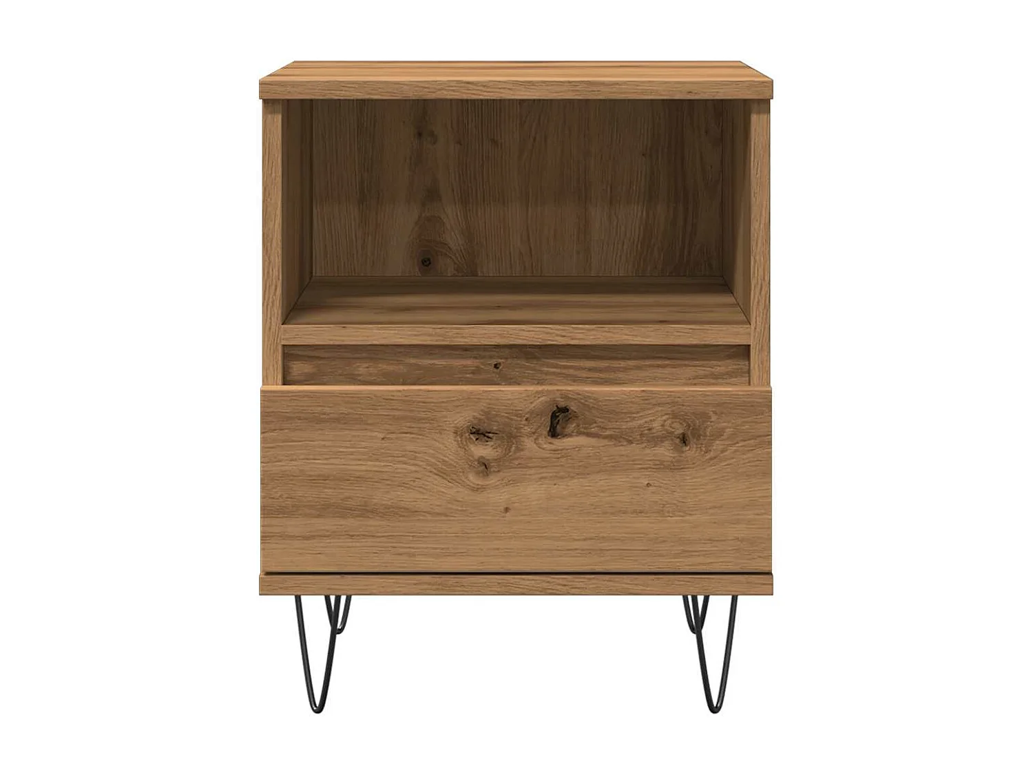 Table de chevet chêne artisanal 40x35x50 cm bois d’ingénierie