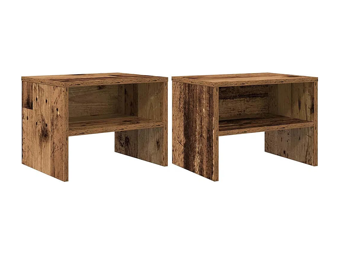 Cabinet de chevet 2 pcs Bois ancien 40 x 40 x 30 cm