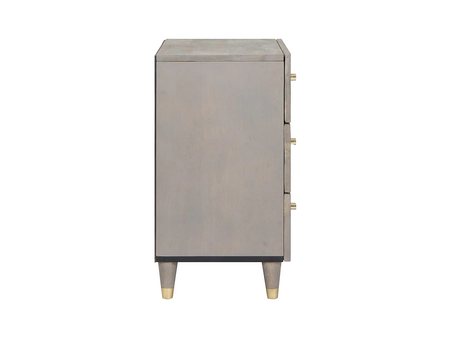 Mesilla de noche Gris 50 x 33 x 62 cm madera maciza de mango