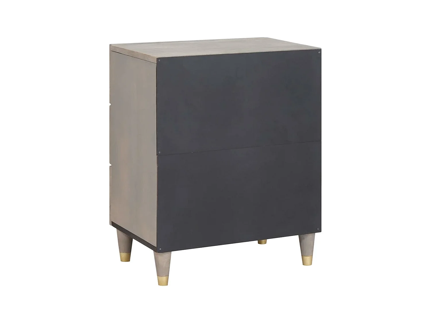 Mesilla de noche Gris 50 x 33 x 62 cm madera maciza de mango