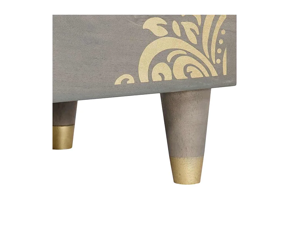 Mesilla de noche Gris 50 x 33 x 62 cm madera maciza de mango