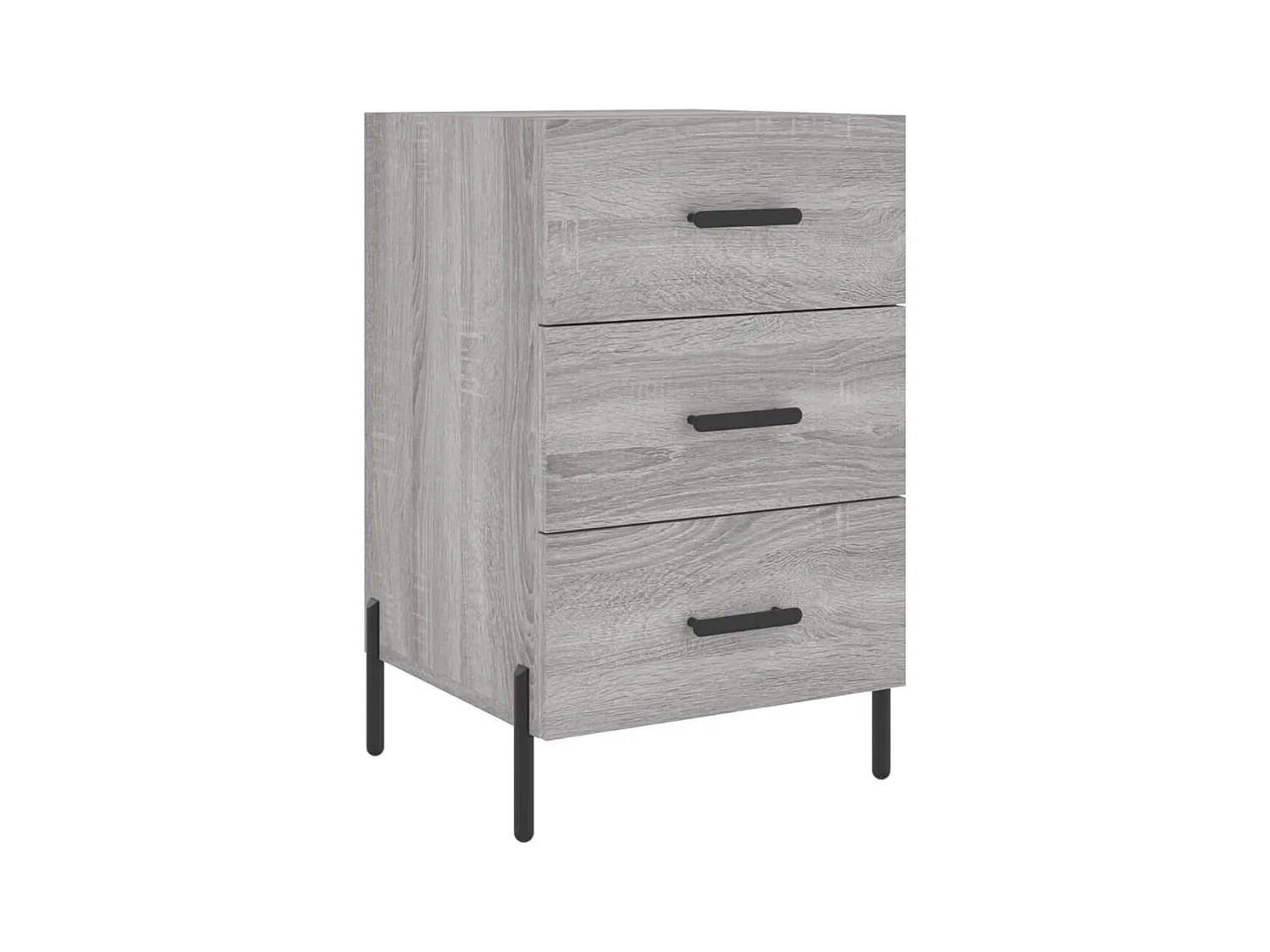 Comodino Sonoma Grey 40x40x66 cm in legno ingegnerizzato